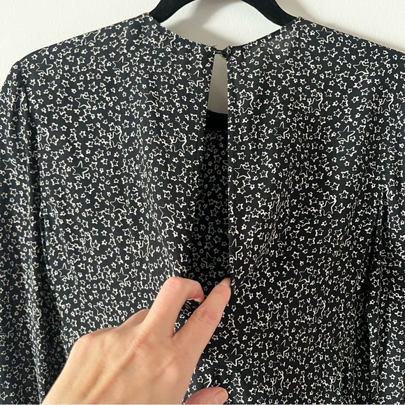 Zara Long Sleeve Mod Star Print Dress with Bow - Picture 7 of 7